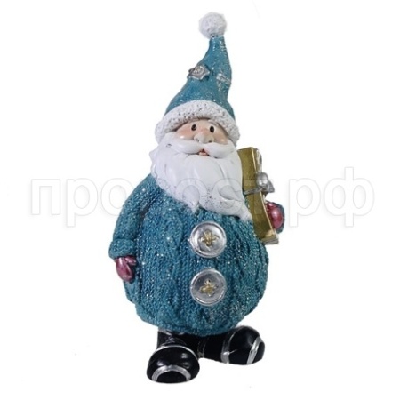 Дед Мороз с подарком (голубой) L7W6H16,5см 626840/W033 