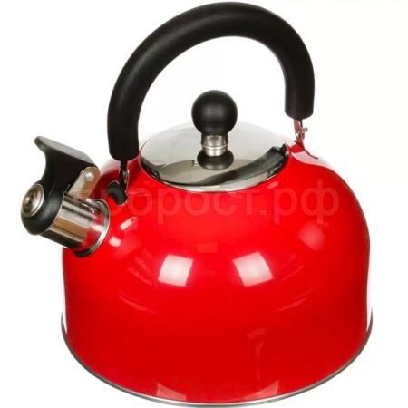 Чайник 2,5л Кухня красный со свистком КТ-105К