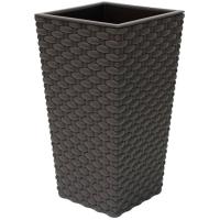 Кашпо Ротанг 198*198*360мм коричневый с вставкой М3086 /10шт/М-пласт