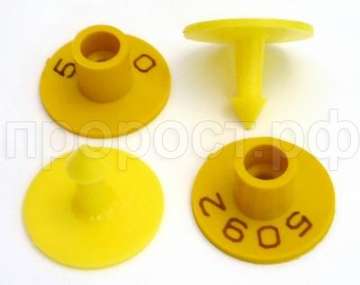 Бирка круглая для овец из пластика с номером Бирка круглая для овец из пластика с номером