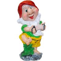 Гномик с гармошкой 15x15х35см 12715