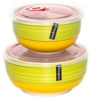 Набор салатников (2шт) с крышками Зеленый луг 139-23113 /24шт/PSF