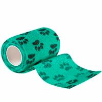 Бинт(бандаж) VETЗАБОТА самофиксирующийся зеленый с лапками 10см*4,5м/  Бинт(бандаж) VETЗАБОТА самофиксирующийся зеленый с лапками 10см*4,5м/