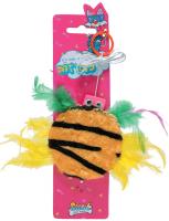 Игрушка для кошек Дразнилка удочка Чудо в перьях меховая на резинке Игрушка для кошек Дразнилка удочка Чудо в перьях меховая на резинке