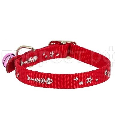 Ошейник нейлон 12мм со светоотражающим рисунком 30см красный/00212017-02/Каскад Ошейник нейлон 12мм со светоотражающим рисунком 30см красный/00212017-02/Каскад