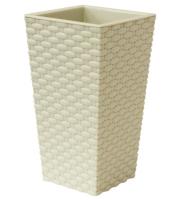 Кашпо Ротанг 138*138*250мм белый с вставкой М3085 /12шт/М-пласт