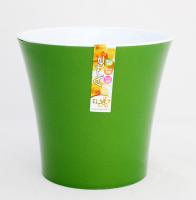 Кашпо Арте 5л зеленое золото-белый с вставкой /24шт/ЭД