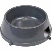 Миска одинарная пластик для собак с ножками 0,7л серая/1349/Дарэлл