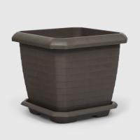 Кашпо Измир 74,3л мокко квадрат с под. /10шт /ЭД