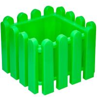 Кашпо Вологда 18,5*18,5*14,2см квадрат зеленый 07202 /10шт/Милих