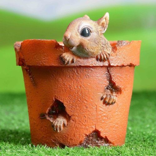 Зоокашпо Белка в глиняном горшке 718562/K197