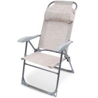 Кресло-шезлонг складное песочный до 120кг /1шт/К2/ПС