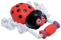 Игрушка для собак Аппорт веревочный Божья коровка с ручкой д/средних пород/ISJ8015/2755