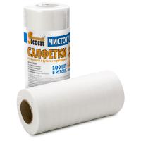 Салфетки хоз-ные (100шт рулон) 25*30см с перфорацией 002925/12шт/Рыжий Кот