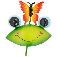 Стикер садовый Лягушка с бабочкой 108836 Стикер садовый Лягушка с бабочкой 108836