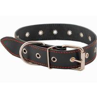 Ошейник кожа 25мм ЧИП натурал кожа простроч.до 45см черный/51025черн/Дарэлл
