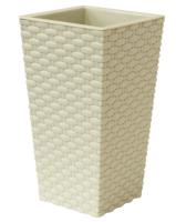 Кашпо Ротанг 198*198*360мм белый с вставкой М3086 /10шт/М-пласт