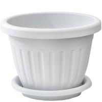 Кашпо Сильвер ЭКО D28 7,2л меланж (светло-серый) с под. /5шт/Рад