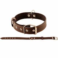 Ошейник кожа 35мм 1сл Стандарт 54-66см коричневый/010035кор/Дарэлл