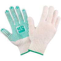 178819 Перчатки хб стандарт с ПВХ 7,5 класс 5 нитей белые М /10шт/250шт/Ф