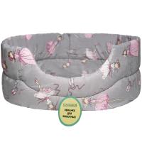 Лежанка овальная стеганая поролоновая хлопок ЗОО МИКС 52*46*20см/DONBARON Лежанка овальная стеганая поролоновая хлопок ЗОО МИКС 52*46*20см/DONBARON