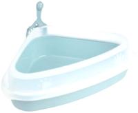 Туалет для кошек глубокий угловой с бортом 54*40*15,5см