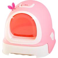 Туалет бокс для кошек Фэнтези розовый выдвижной поддон, фильтр,совок,пакеты 55*42*43см
