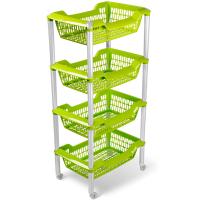 Этажерка универсальная Джета 4 корзины оливковый на колесиках С7360/4шт/ Мартика