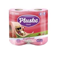 Туалетная бумага 2 слоя "Plushe Classic" 4рулона*18м клубника  Туалетная бумага 2 слоя "Plushe Classic" 4рулона*18м клубника