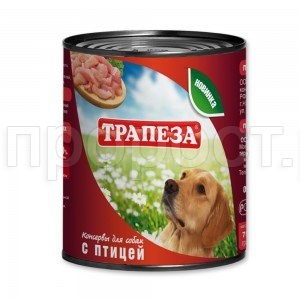 Корм для собак Трапеза Птица ж/б 750гр/3054 Корм для собак Трапеза Птица ж/б 750гр/3054