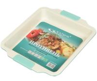 Противень 30,5*26,5*4,5см квадрат. силик ручки керам бирюзовый КТ-П-КС30Б/12шт/Катунь