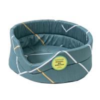 Лежанка овальная стеганая поролоновая хлопок Геометрия МИКС 42*34*18см/DONBARON