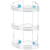 Полка д/ванной угловая Бриллиант 3-х ярусн. на присосках 19*19*40см хром 310779/4шт/Рыжий Кот