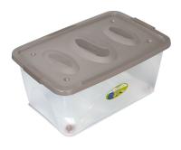 Ящик универс. Астело 41л 60*40*28см на колесиках серо-коричневый С665КСЕР /3шт/Мартика