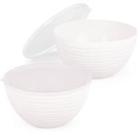 Набор Чаш Оазис (2шт) с крышкой белый (2,5л 4л) М8716 /12шт/ Альтерн