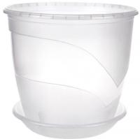 Цветочный горшок Венеция 4,1л прозрачный с поддоном