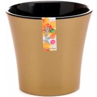 Кашпо Арте 2л золотой-черный с вставкой /30шт/ЭД