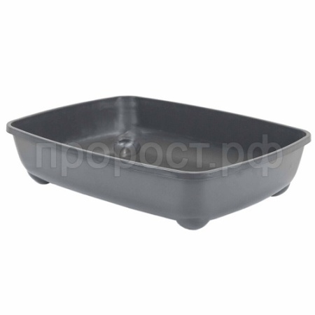 Туалет д/кошек Zoo-M глубокий средний под наполнитель 43*30*10см серый