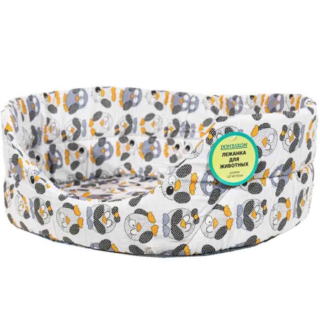Лежанка овальная стеганая поролоновая хлопок ЗОО МИКС 52*46*20см/DONBARON Лежанка овальная стеганая поролоновая хлопок ЗОО МИКС 52*46*20см/DONBARON