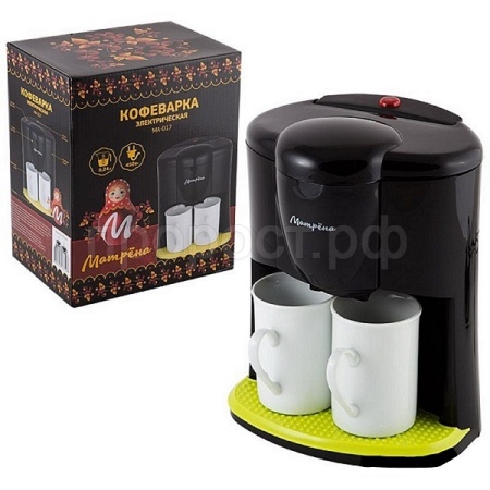 Кофеварка 0,240л МАТРЕНА 450Вт, черная, 2 чашки МА-017  