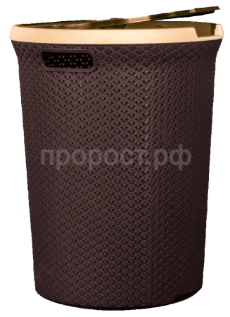 Корзина д/белья Плетенка 55л круглая с крышкой шоколадный 16026 /5шт/Арз
