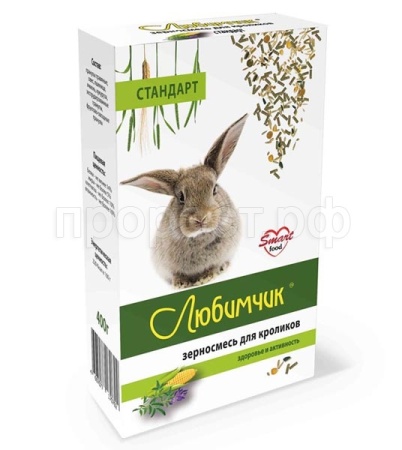 Корм для кроликов Любимчик в коробке 400гр Корм для кроликов Любимчик в коробке 400гр