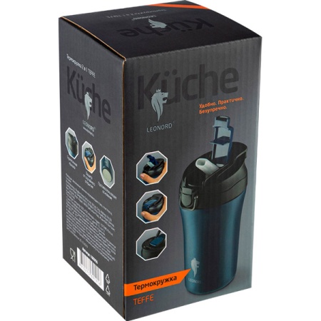 Термокружка 400л Teffe 2в1 нерж. сталь белый 106956 /24шт/Leonord 