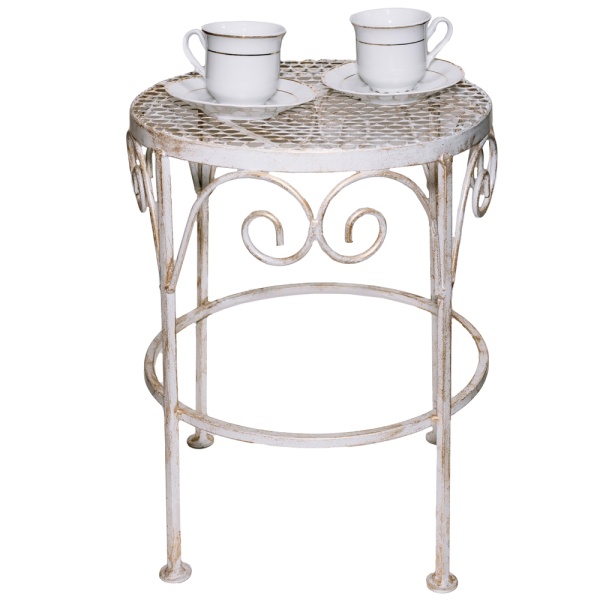 Столик садовый декор ПРОВАНС белый с патиной №2 РЗДИ Столик садовый декор ПРОВАНС белый с патиной №2 РЗДИ