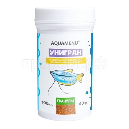 Корм для рыб AQUAMAENU Унигран мелкие гранулы, банка 100мл Корм для рыб AQUAMAENU Унигран мелкие гранулы, банка 100мл