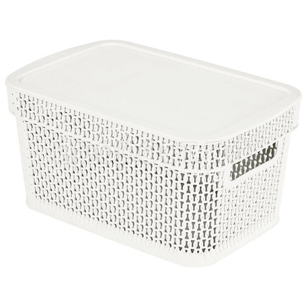 Корзина д/хранения Ajur 5л c крышкой прямоуг. белое облоко KL4113/10шт/ПР