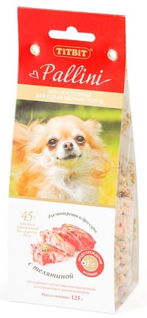 Лакомство для собак Печенье Paltini с телятиной 125г 001073 Лакомство для собак Печенье Paltini с телятиной 125г 001073