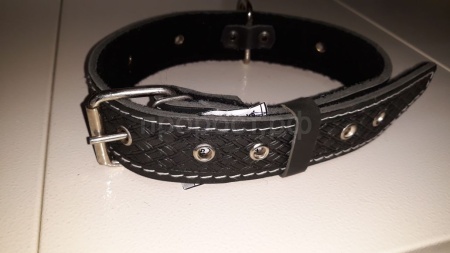 Ошейник кожа 35мм безразмерный с пластиной на фетре 58-62см/41295 Ошейник кожа 35мм безразмерный с пластиной на фетре 58-62см/41295