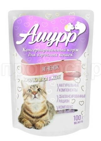 Корм для кошек Амурр 100г  ЖЕЛЕ ягненок Корм для кошек Амурр 100г  ЖЕЛЕ ягненок