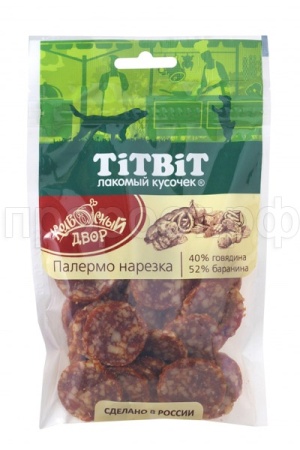 Лакомство для собак  Нарезка Палермо Колбасный двор 80гр 021972 Лакомство для собак  Нарезка Палермо Колбасный двор 80гр 021972